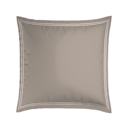 2 pillowcases - 100% cotton sateen TC200 - Nîmes - white / taupe
