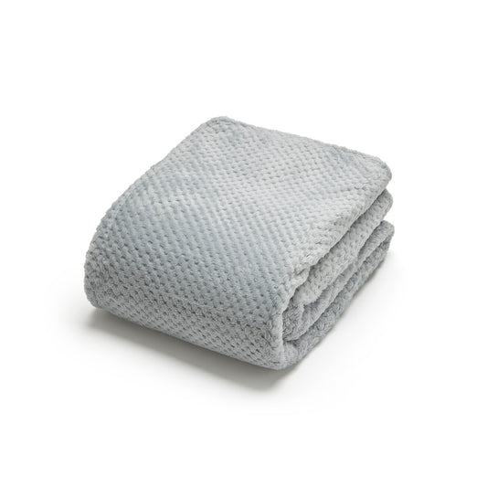 Fleece plaid - 100% polyester Grey
