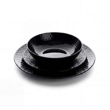 18-piece dinnerware set - Hammered Black - Made in France Default Title
