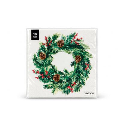 16-piece paper napkin set - Red