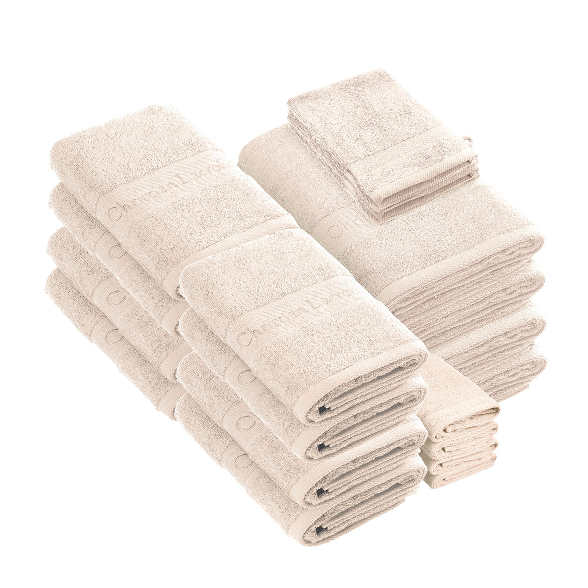20-piece bath linen set - 100% combed cotton 570 gsm - Azur