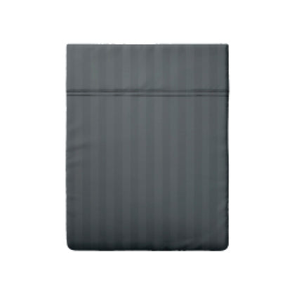 Flat sheet cotton satin - Dobby stripe woven Graphite