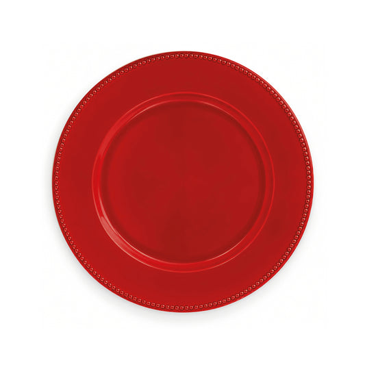 Beaded charger plate - Red Default Title
