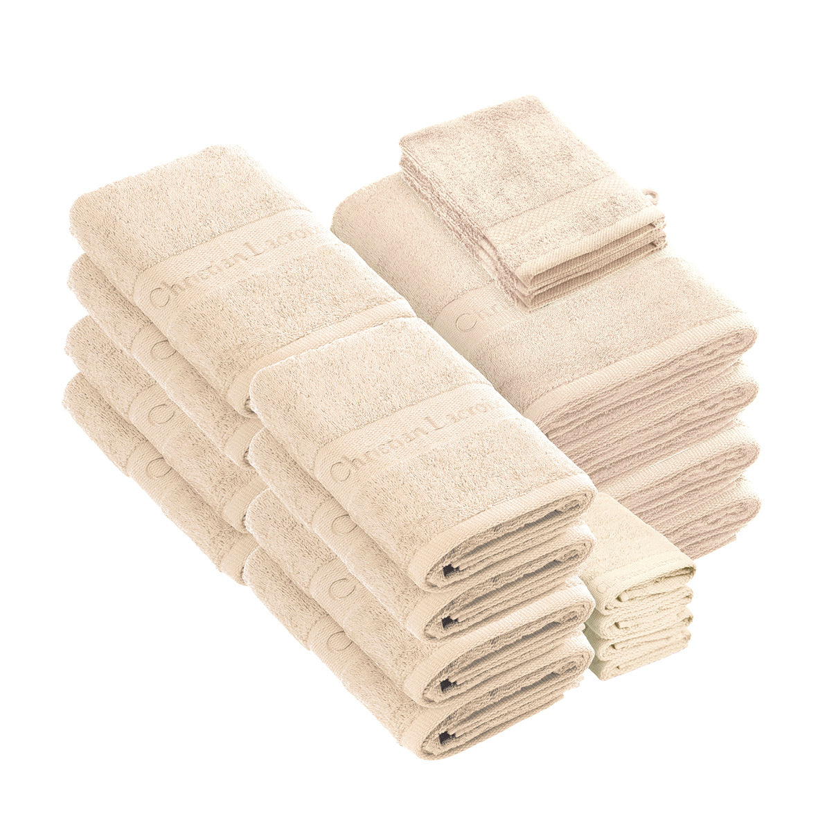 20-piece bath linen set - 100% combed cotton 570 gsm - Azur