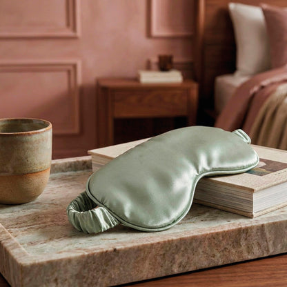 Eyemask silk - Éclipse Sage green - 8.5 x 20.5 cm