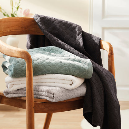 Hand towel + washcloth combed cotton - Sérénité - 4 pieces