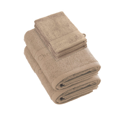 Complete bath linen set combed cotton - Azur - 6 pieces Warm taupe