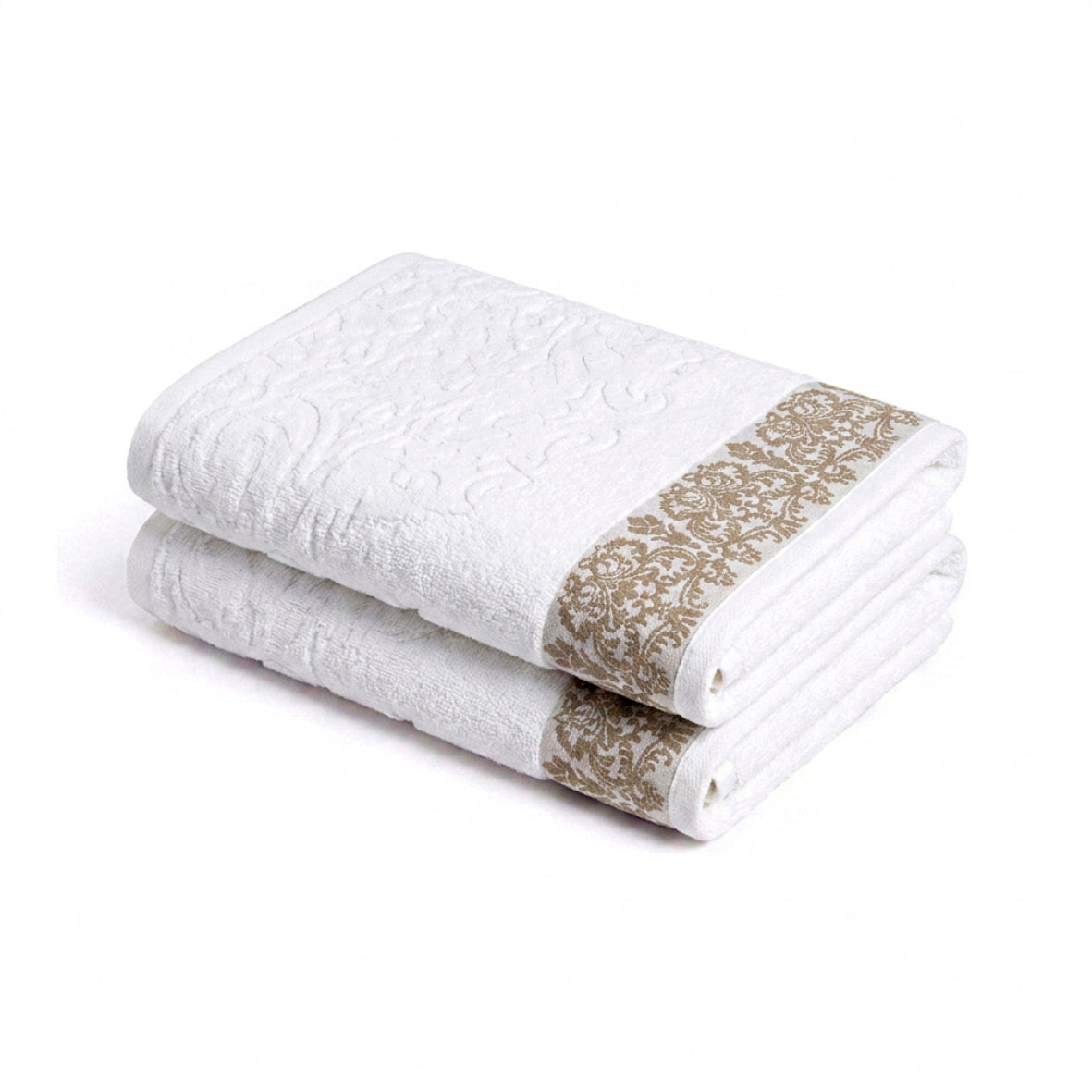 Bath towel combed cotton Jacquard S - Blason - 2 x (70 x 140 cm)