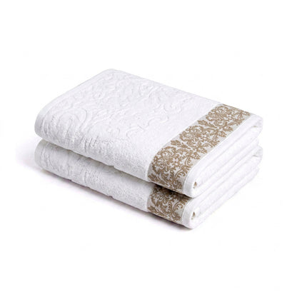 Bath towel combed cotton Jacquard S - Blason - 2 x (70 x 140 cm)