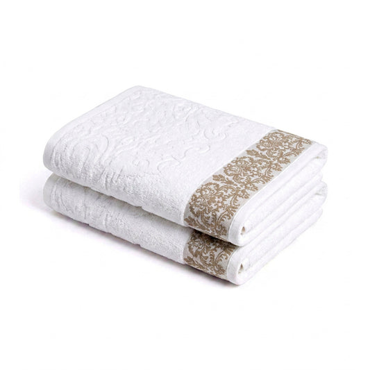 Bath towel combed cotton Jacquard S - Blason - 2 x (70 x 140 cm)