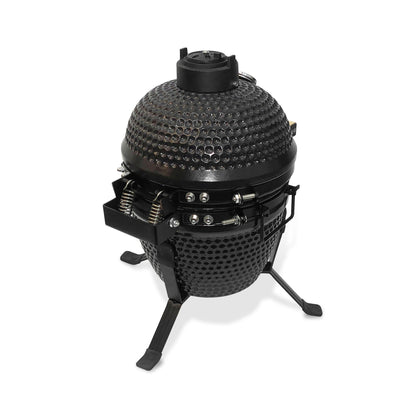 Mini kamado ceramic barbecue smoker - Black