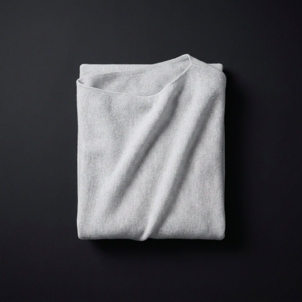 Cashmere poncho - Light grey