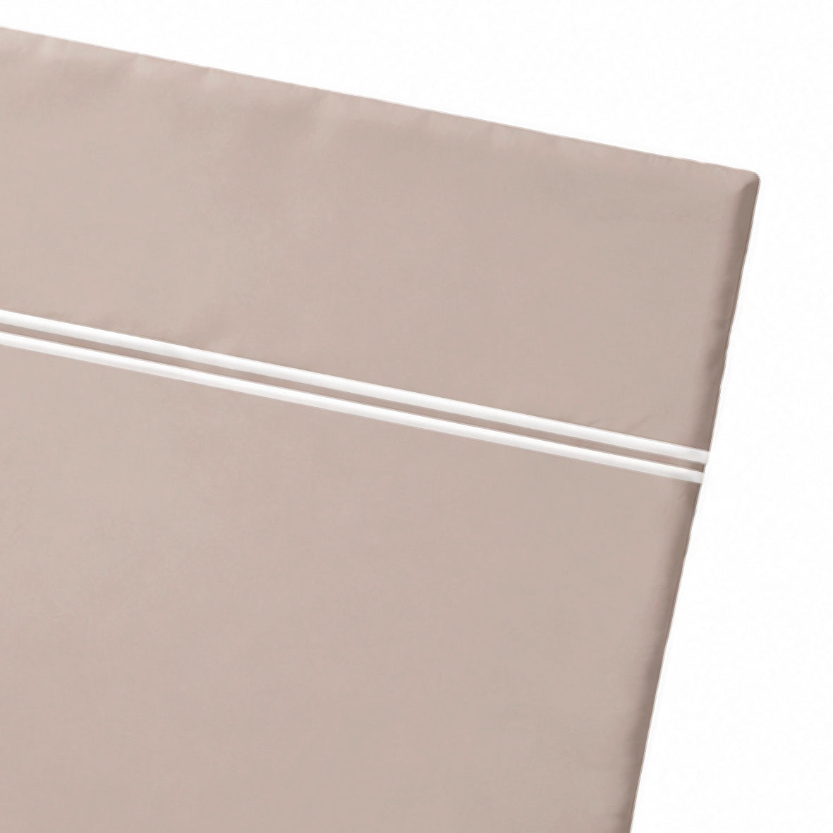 Flat sheet - 100% cotton sateen TC200 - Nîmes - white / taupe
