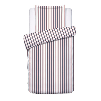 Duvet cover + pillowcase cotton satin - Rivage écarlate White / Blue