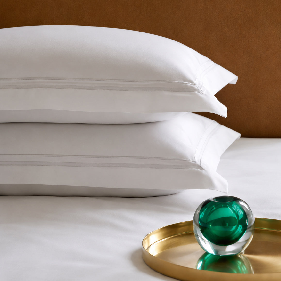 2 pillowcases - 100% cotton sateen TC200 - Nîmes - white