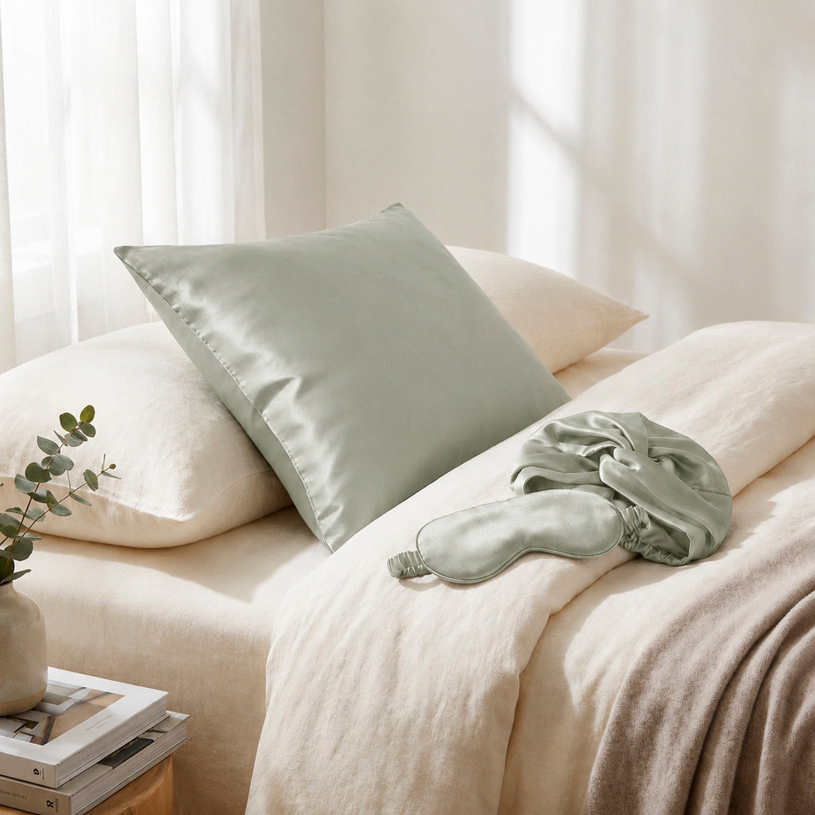 Pillowcase silk - Lunéia Sage green
