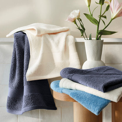 Hand towel + washcloth combed cotton - Sérénité - 4 pieces