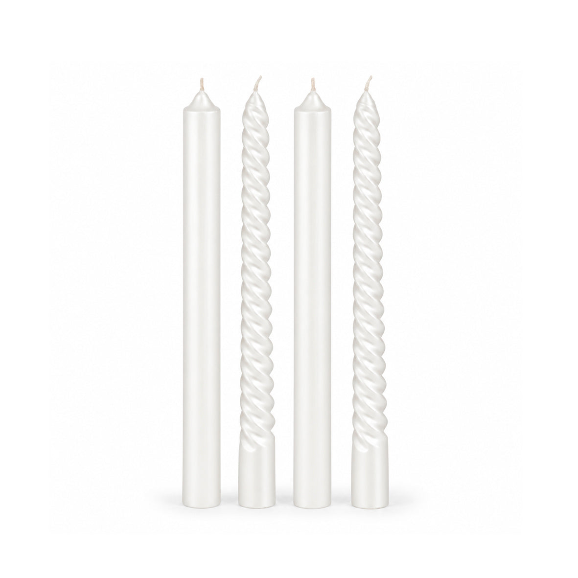 Set of 4 satin candlesticks - White Default Title