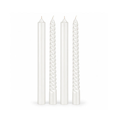 Set of 4 satin candlesticks - White Default Title