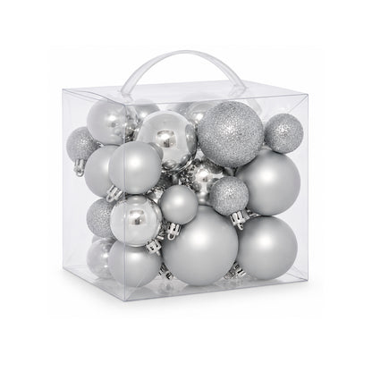 Set of 35 Christmas baubles - Silver Default Title