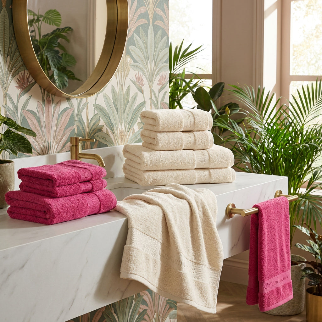 Complete bath linen set combed cotton - Azur - 24 pieces