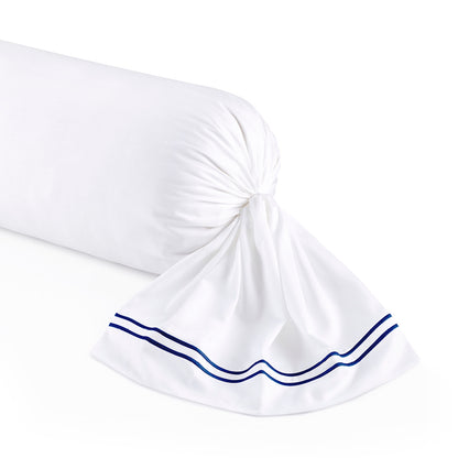 Bolster case - 100% cotton sateen TC200 - Nîmes - dark blue / white