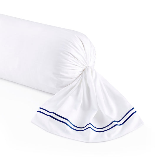 Bolster case - 100% cotton sateen TC200 - Nîmes - dark blue / white