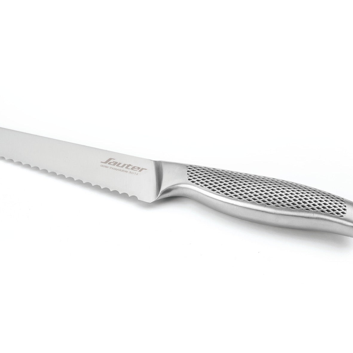 Set of 6 knives silver: chef's knife + bread knife + slicing knife + Santoku knife + utility knife + paring knife - Silver