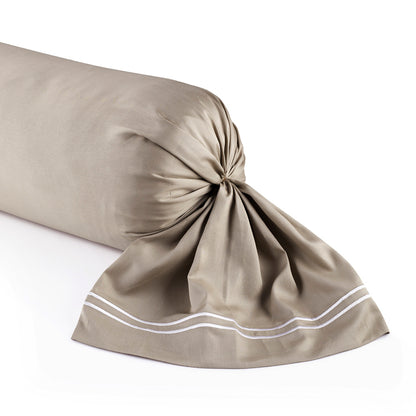 Bolster case - 100% cotton sateen TC200 - Nîmes - white / taupe