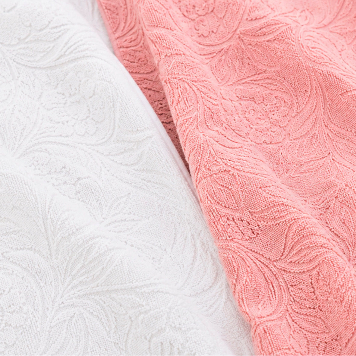 Complete bath linen set combed cotton Jacquard S - Volute - 8 pieces