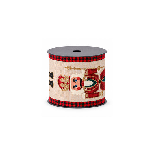 Decorative ribbon on a spool - Red 8,5 x 8,5 x 6,5 cm (270 cm)