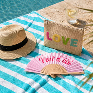 Set beach towel + pouch + fan Gabrielle