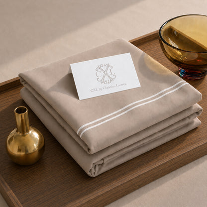 Flat sheet - 100% cotton sateen TC200 - Nîmes - taupe