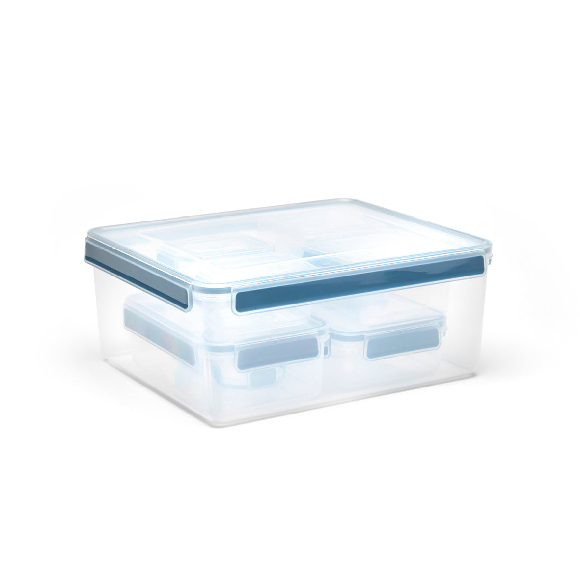 Set of 10 plastic containers with lid