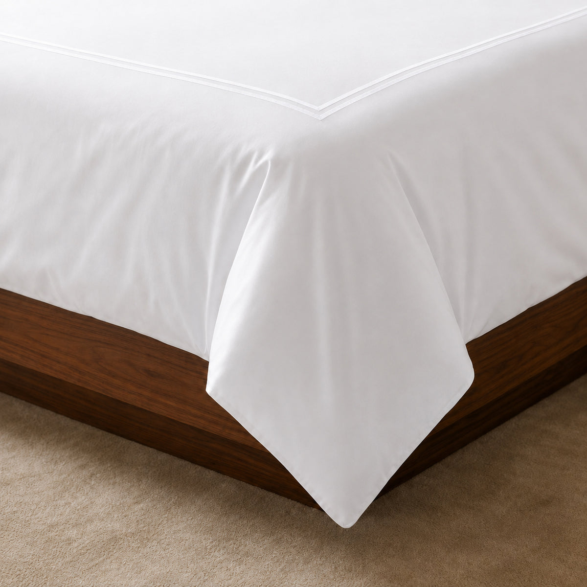 Duvet cover and pillowcase(s) set - 100% cotton sateen TC200 - Nîmes - white