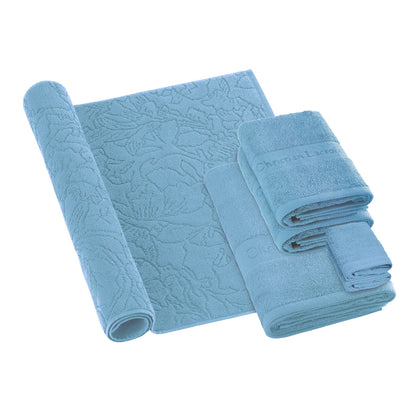 Complete bath linen set combed cotton - Azur Sky blue