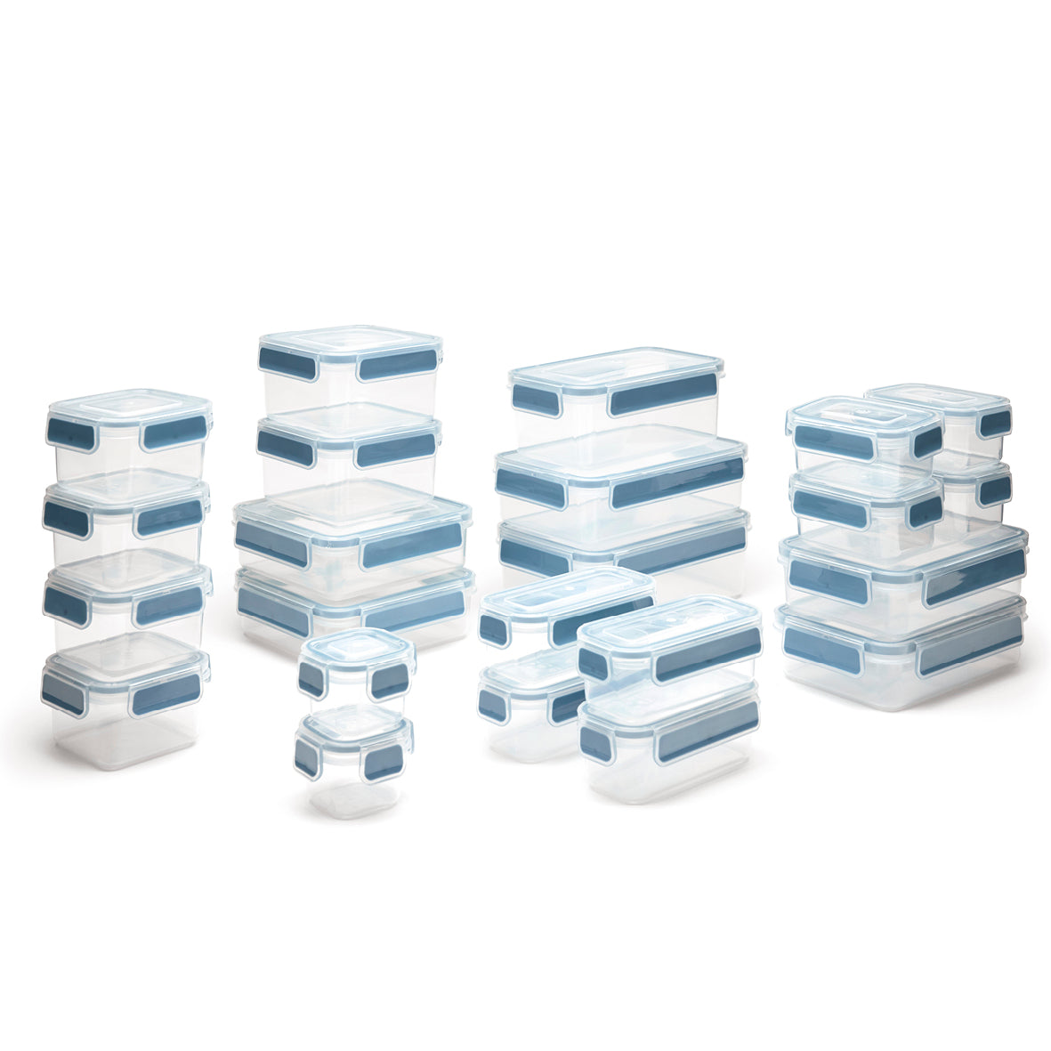 Set of 25 plastic containers with lid