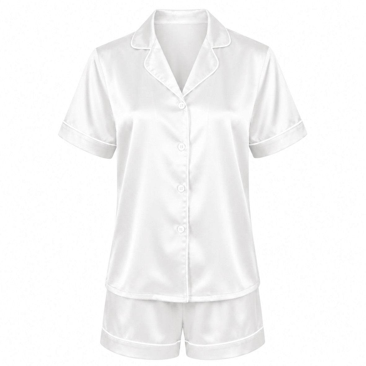 Short pajamas set silk - Noctéa White
