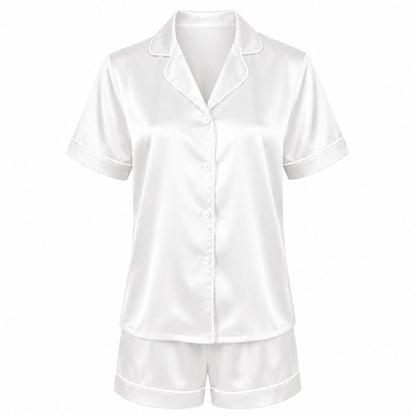 Short pajamas set silk - Noctéa White