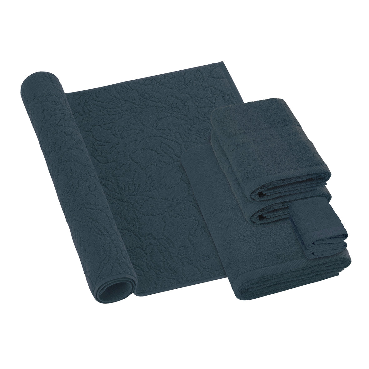 Complete bath linen set combed cotton - Azur Navy blue