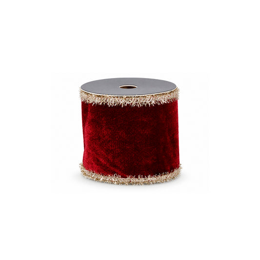 Velvet decorative ribbon on a spool - Red Default Title