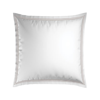 2 pillowcases - 100% cotton sateen TC200 - Nîmes - taupe / white