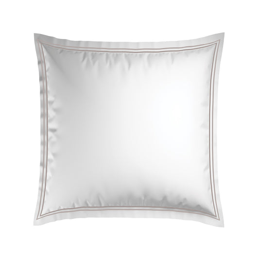 2 pillowcases - 100% cotton sateen TC200 - Nîmes - taupe / white