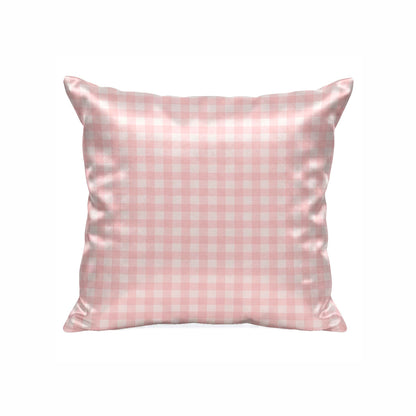 Pillowcase silk - Nuit de soie Pink gingham