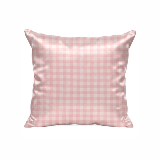 Pillowcase silk - Nuit de soie Pink gingham