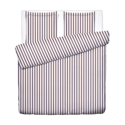Duvet cover + pillowcase cotton satin - Marin carmin White / Blue