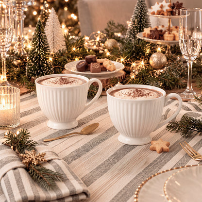 Set of 6 coffee cups - Lys White