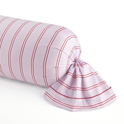 Pillowcase cotton satin - Éolia Pink / Red