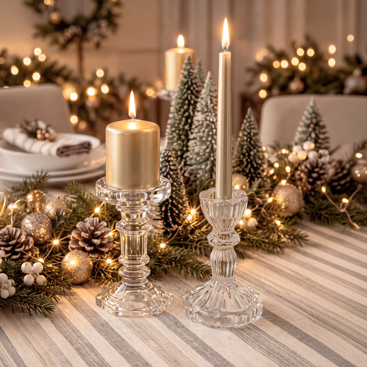 Glass candle holder - Transparent