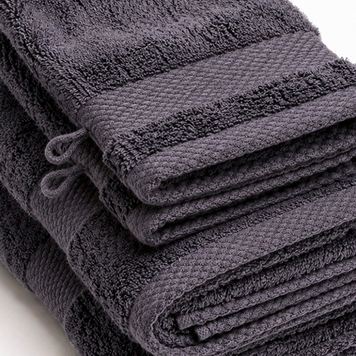 Hand towel + washcloth combed cotton - Sérénité - 4 pieces